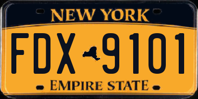 NY license plate FDX9101
