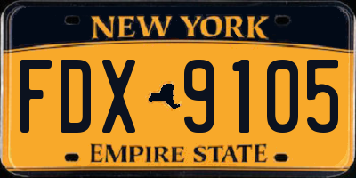 NY license plate FDX9105