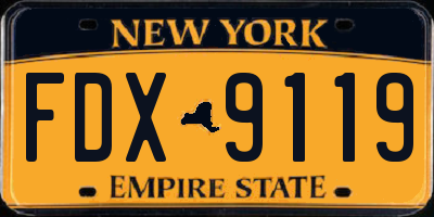 NY license plate FDX9119