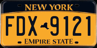 NY license plate FDX9121
