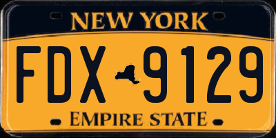 NY license plate FDX9129