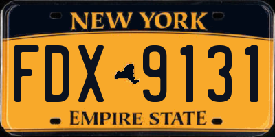 NY license plate FDX9131