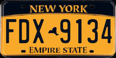 NY license plate FDX9134
