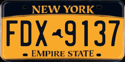 NY license plate FDX9137