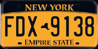 NY license plate FDX9138