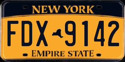 NY license plate FDX9142