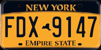 NY license plate FDX9147