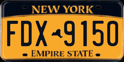NY license plate FDX9150