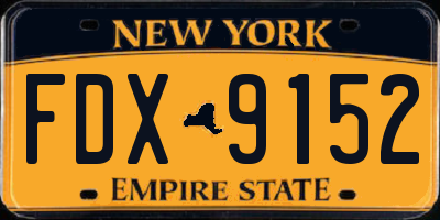 NY license plate FDX9152