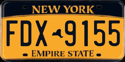 NY license plate FDX9155