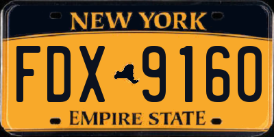 NY license plate FDX9160