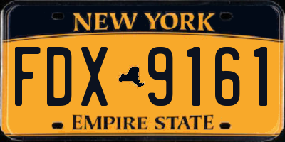 NY license plate FDX9161