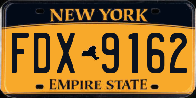 NY license plate FDX9162
