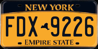 NY license plate FDX9226
