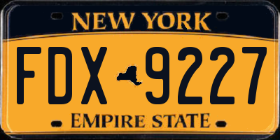 NY license plate FDX9227