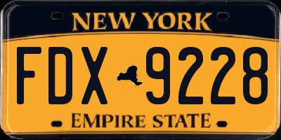 NY license plate FDX9228