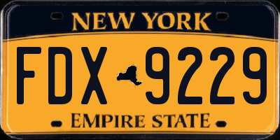 NY license plate FDX9229