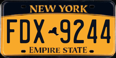 NY license plate FDX9244