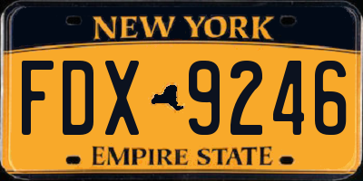 NY license plate FDX9246
