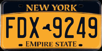 NY license plate FDX9249