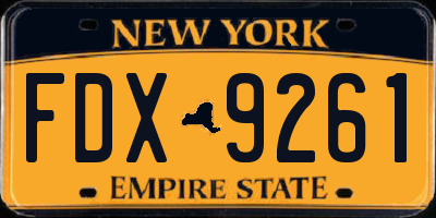 NY license plate FDX9261