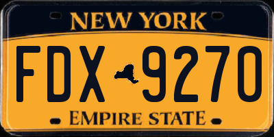 NY license plate FDX9270