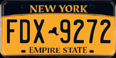 NY license plate FDX9272