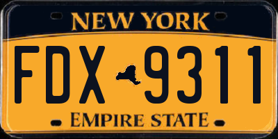 NY license plate FDX9311