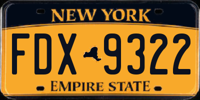 NY license plate FDX9322
