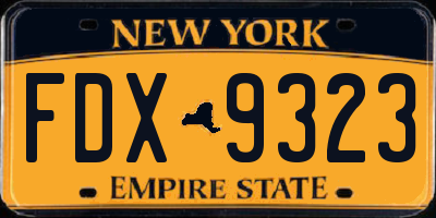 NY license plate FDX9323