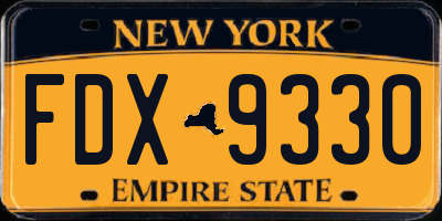 NY license plate FDX9330