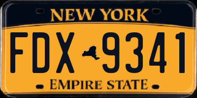 NY license plate FDX9341