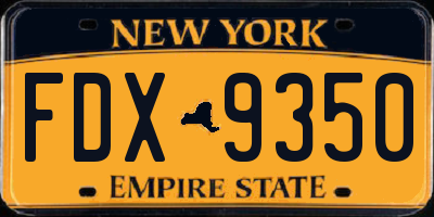 NY license plate FDX9350
