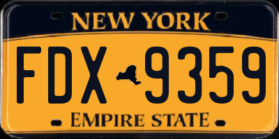 NY license plate FDX9359