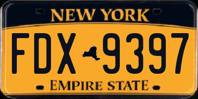 NY license plate FDX9397