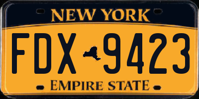 NY license plate FDX9423