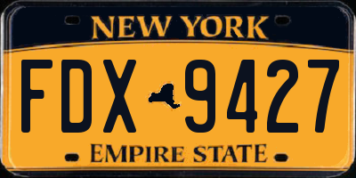 NY license plate FDX9427