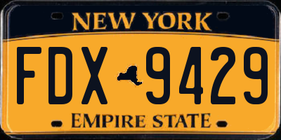 NY license plate FDX9429