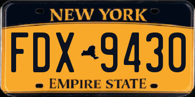 NY license plate FDX9430