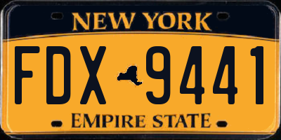 NY license plate FDX9441