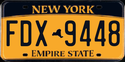 NY license plate FDX9448
