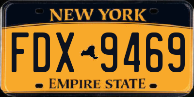 NY license plate FDX9469