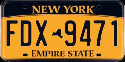 NY license plate FDX9471