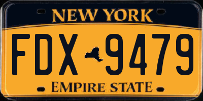 NY license plate FDX9479