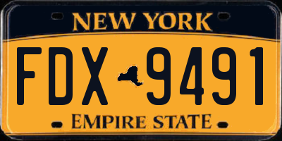 NY license plate FDX9491