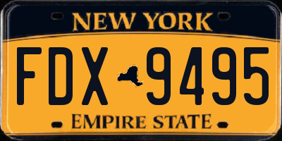 NY license plate FDX9495