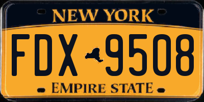 NY license plate FDX9508