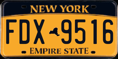 NY license plate FDX9516