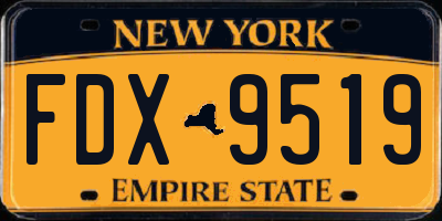 NY license plate FDX9519