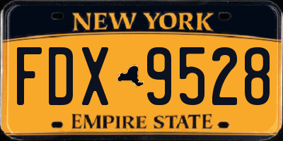 NY license plate FDX9528